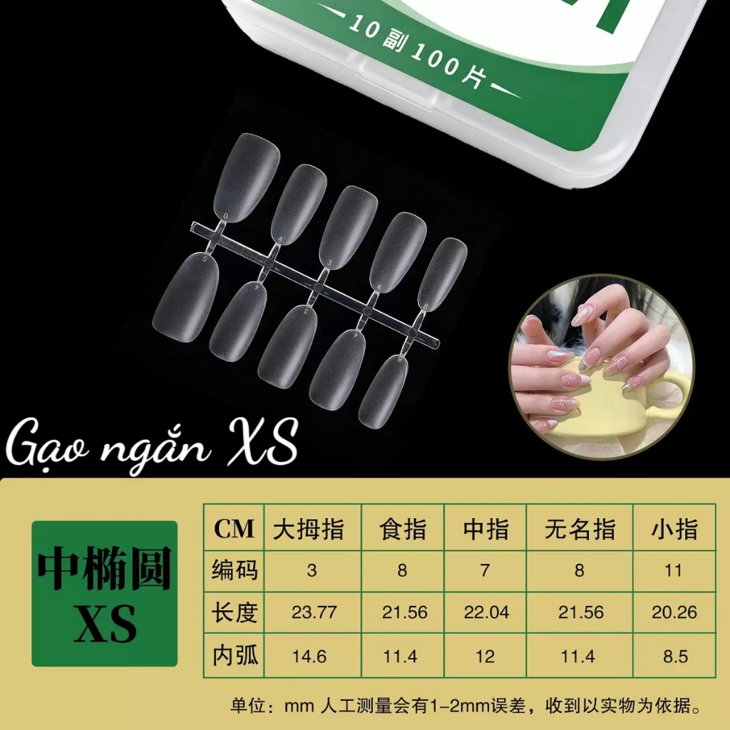 Phôi móng 1 bịch 300 móng úp/ móng giả làm nailbox, học làm nail
