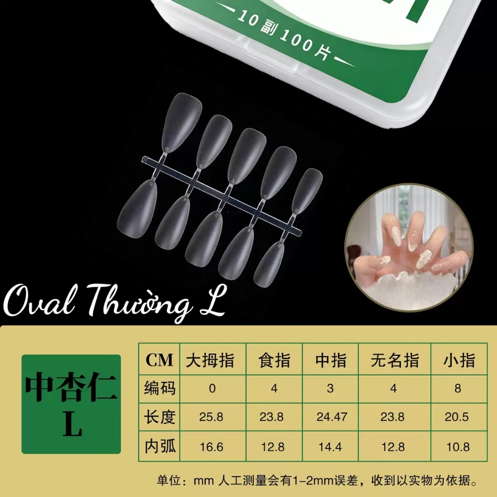 Phôi móng 1 bịch 300 móng úp/ móng giả làm nailbox, học làm nail