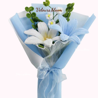 [Velours.bloom] Set DIY Hoa Kẽm Nhung Pastel Hàn Quốc - Full Nguyên Liệu Làm Hoa Lily Quà Tặng Thủ Công
