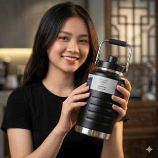 HOT🔥 BÌNH GIỮ NHIỆT INOX 316 LA 1,6L và 2,1L Inox Dày – Giữ Lạnh Cả Ngày, Có Ống Hút + Quai Xách