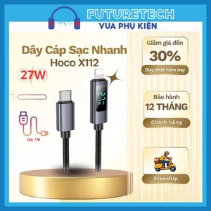 Cáp Sạc Nhanh HOCO X112 27W sạc nhanh hiển thị công suất truyền dữ liệu không nóng máy BH 6 tháng