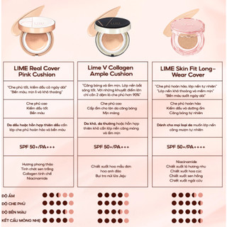 Phấn Nước Căng Bóng LIME V Collagen Ample Cushion Chống Nắng SPF 50+ PA +++ (20gr)