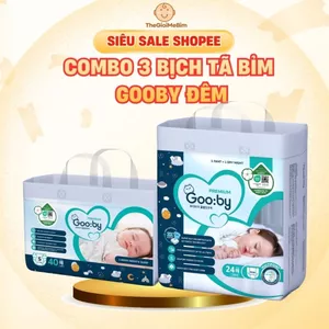 Combo 3 Bịch Tã/Bỉm Dán và Quần Gooby Đêm Siêu Thấm Hút, Đủ Size Cho Bé Từ NB-3XL