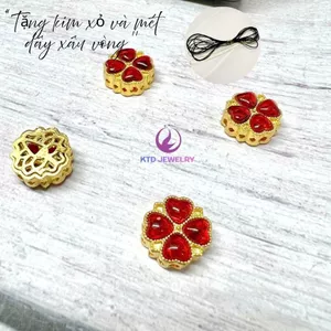 Charm Mix Vòng Tay Cỏ Bốn Lá KATEDA, Hợp Kim Kẽm Mạ Vàng Không Hoen Gỉ, tặng kim xỏ và dây xâu vòng