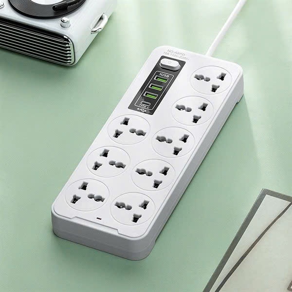 T76_ Ổ Cắm Đa Năng 8 Cổng 3 Kèm Ổ USB