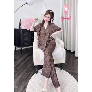 Tay ngắn quần dài pijama phom 40-60kg,lụa latin mềm nhẹ mát
