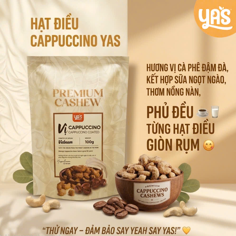 Combo 5 Túi 100g Hạt Điều Tẩm Vị YAS - Đầy Đủ Trọn Vị- Giá Siêu Rẻ