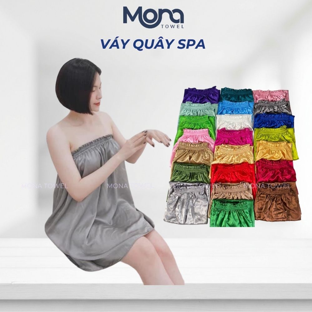 Váy Quây Spa Vải Lụa Cao Cấp , Chất Vải Mát, Dày Dặn, Chun Chắc Chắn, Sẵn Nhiều Màu