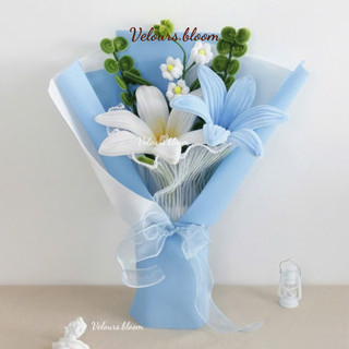 [Velours.bloom] Set DIY Hoa Kẽm Nhung Pastel Hàn Quốc - Full Nguyên Liệu Làm Hoa Lily Quà Tặng Thủ Công