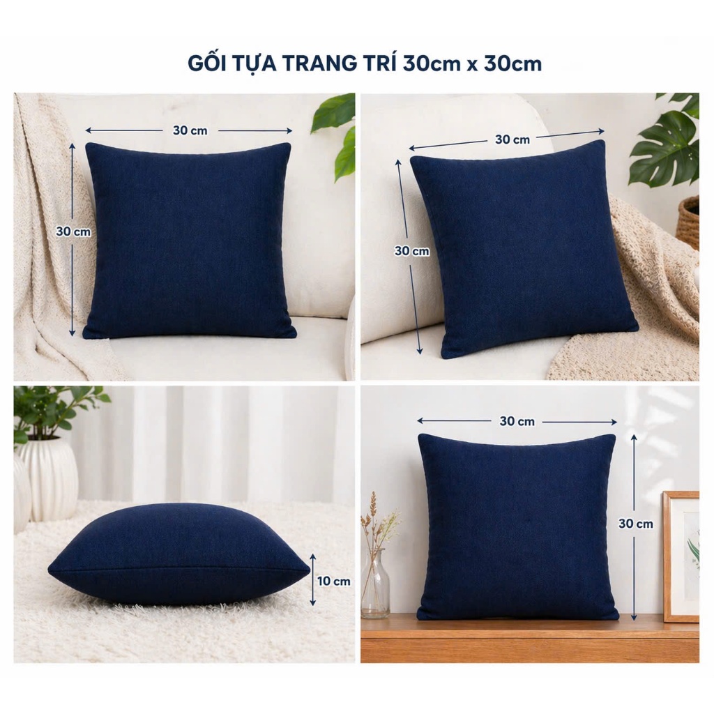Gối Tựa Sofa KIMFA Vải Gai Phong Cách Bắc Âu 30x30cm Decor Văn Phòng, Phòng Ngủ, Sofa Trơn