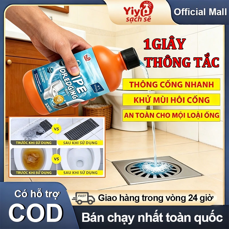 Dung dịch thông tắc siêu tốc-Phù hợp ống bếp, bồn rửa, bồn cầu – An toàn mọi ống