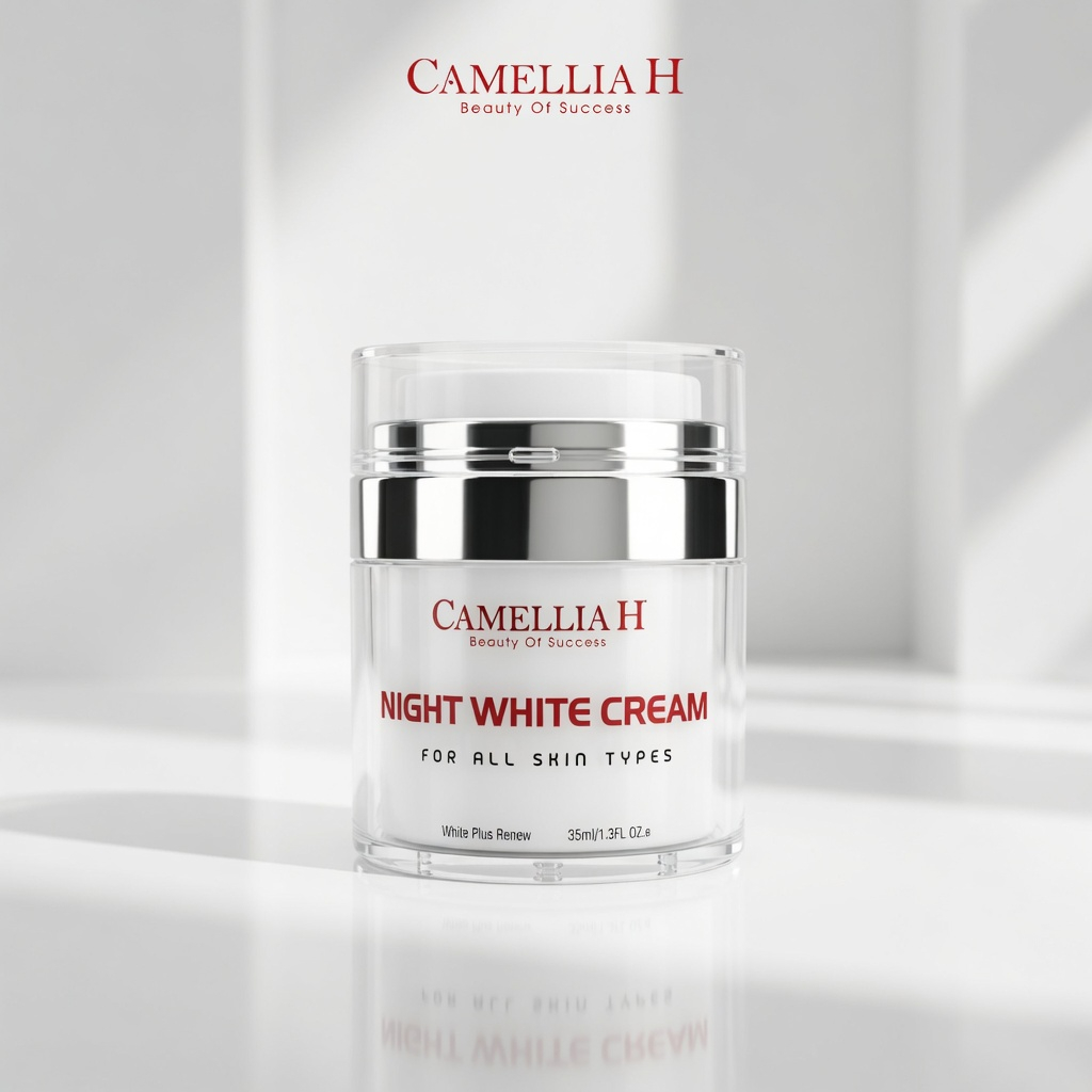 Kem dưỡng trắng ban đêm Camellia H Night White Cream tái tạo da mờ xỉn màu dưỡng da căng mịn