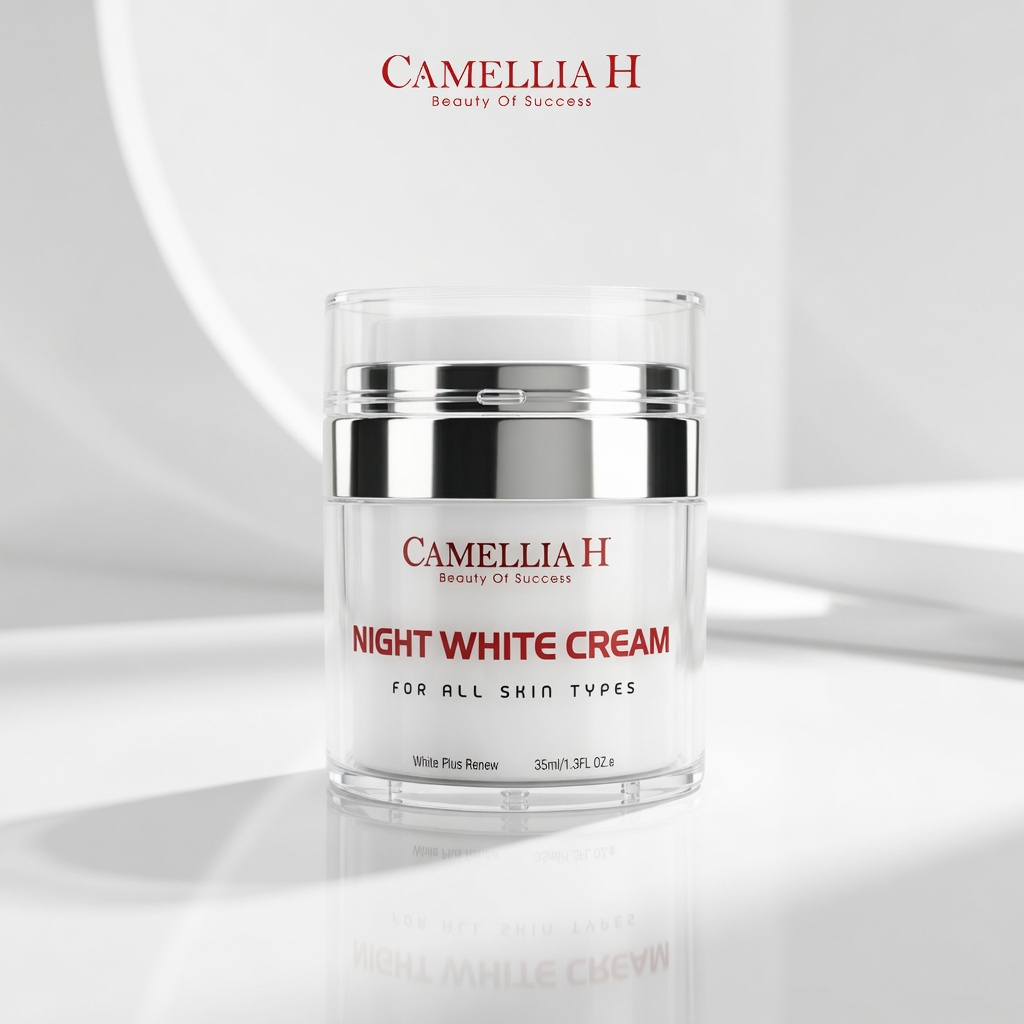 Kem dưỡng trắng ban đêm Camellia H Night White Cream tái tạo da mờ xỉn màu dưỡng da căng mịn