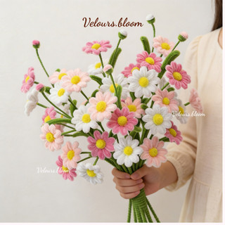 [Velours.bloom] Set Diy Làm Hoa Cúc Họa Mi Kẽm Nhung 47 bông - Trang Trí Nhà Cửa (Đầy Đủ Phụ Kiện + Video Hướng Dẫn)