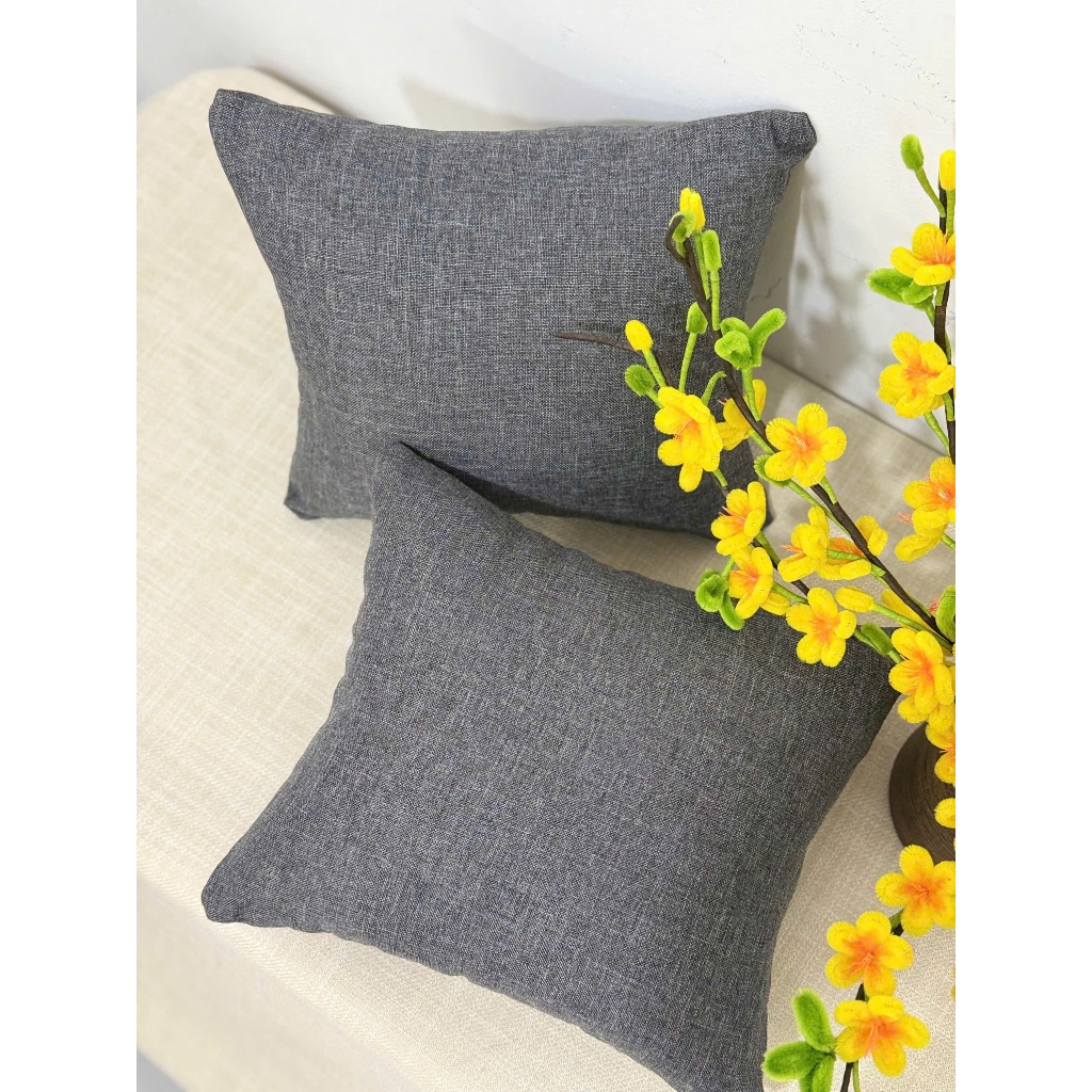 Gối Tựa Sofa KIMFA Vải Gai Phong Cách Bắc Âu 30x30cm Decor Văn Phòng, Phòng Ngủ, Sofa Trơn