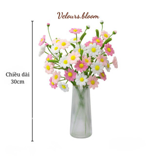[Velours.bloom] Set Diy Làm Hoa Cúc Họa Mi Kẽm Nhung 47 bông - Trang Trí Nhà Cửa (Đầy Đủ Phụ Kiện + Video Hướng Dẫn)