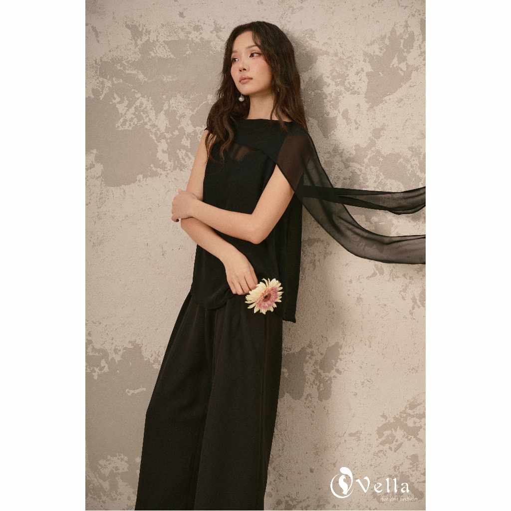 Set áo tank top & áo voan & quần culottes nữ – đồ mùa hè thanh lịch thoáng mát Vella VA26001 VQ26002
