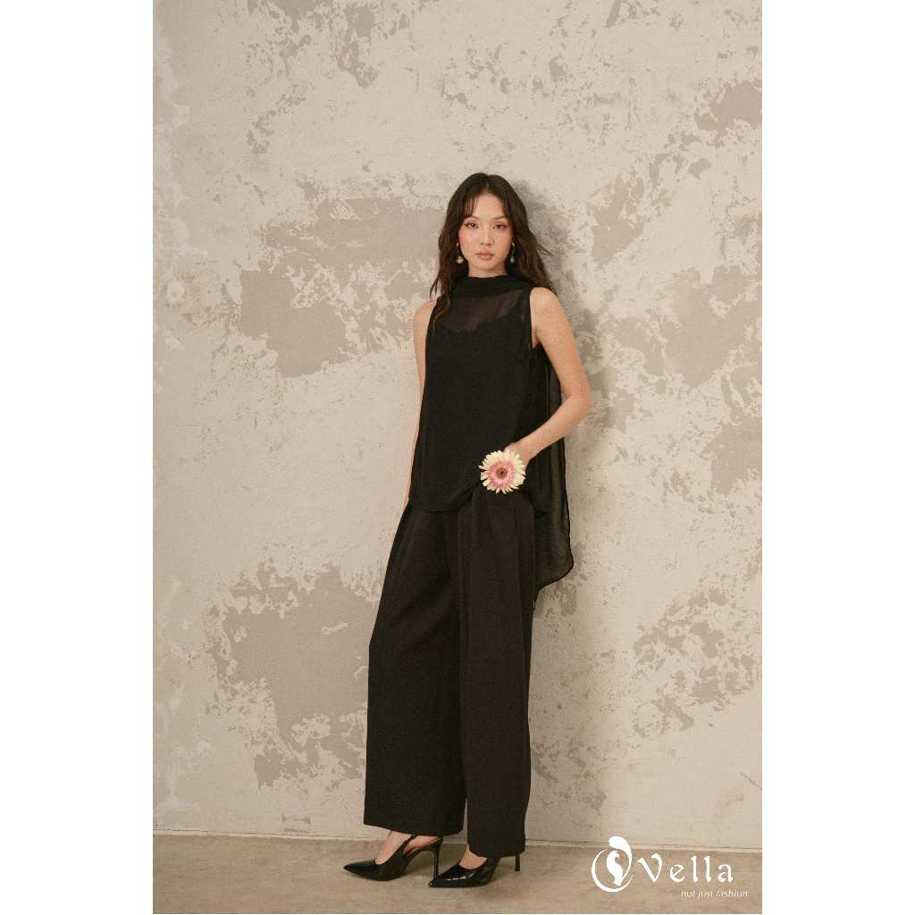 Set áo tank top & áo voan & quần culottes nữ – đồ mùa hè thanh lịch thoáng mát Vella VA26001 VQ26002