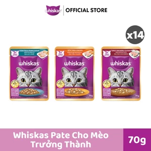 WHISKAS Pate Nhiều Cá Cho Mèo Lớn 70g – 14 gói