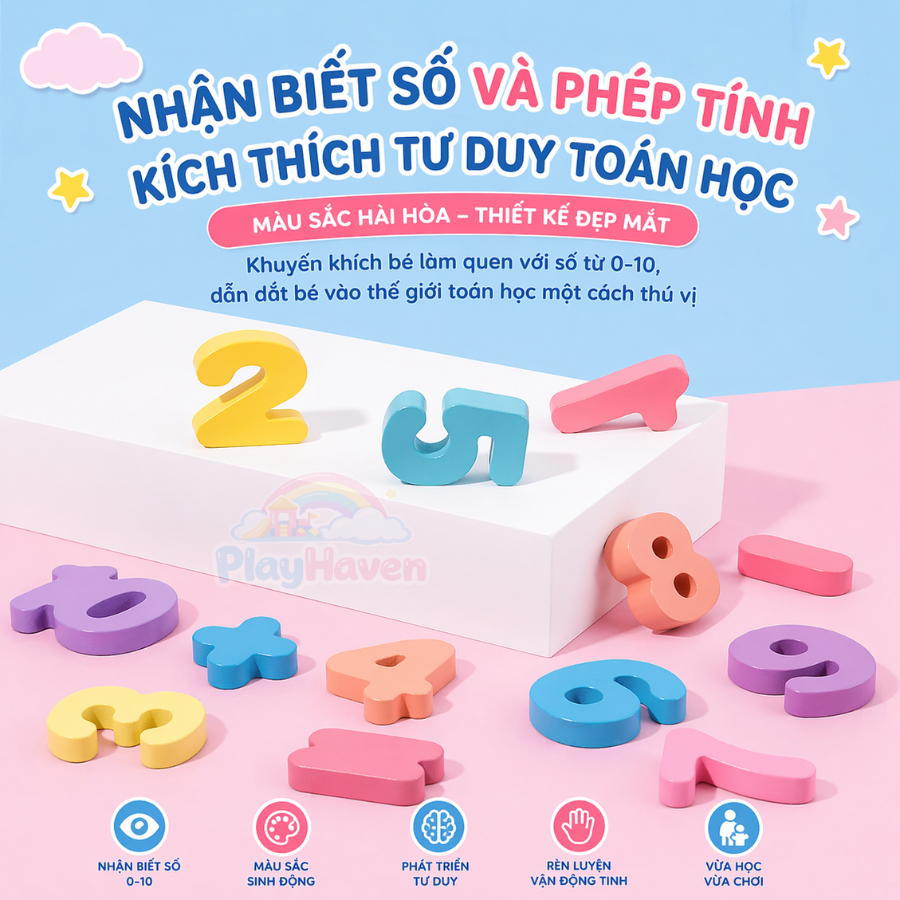 Bảng gỗ câu cá Montessori 7 trong 1 cho bé đồ chơi ghép hình học số chữ cái và nhận biết