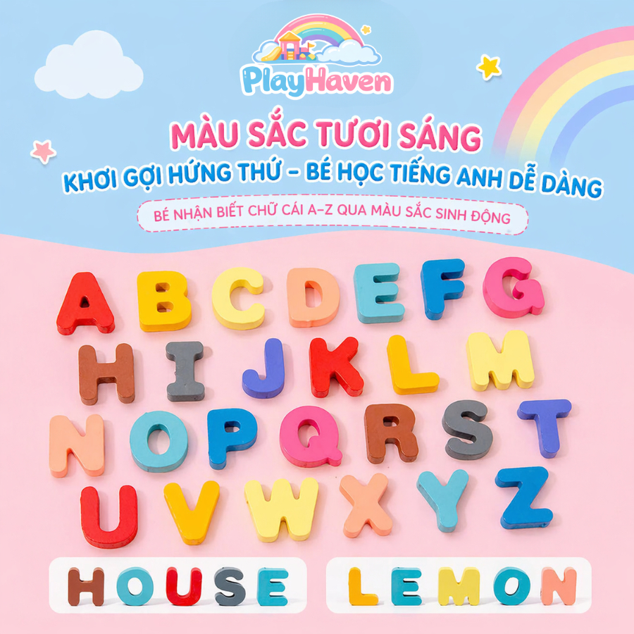 Bảng gỗ câu cá Montessori 7 trong 1 cho bé đồ chơi ghép hình học số chữ cái và nhận biết