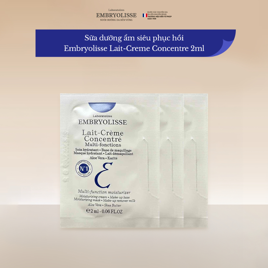 [HB Gift] Mẫu Thử Kem Dưỡng Phục Hồi Embryolisse Lait Creme Concentre 2ml/gói