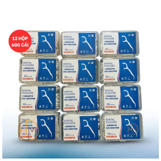 Combo 12 Hộp 50 Cây Tăm Chỉ Nha Khoa- Tổng 600 Chiếc Tăm