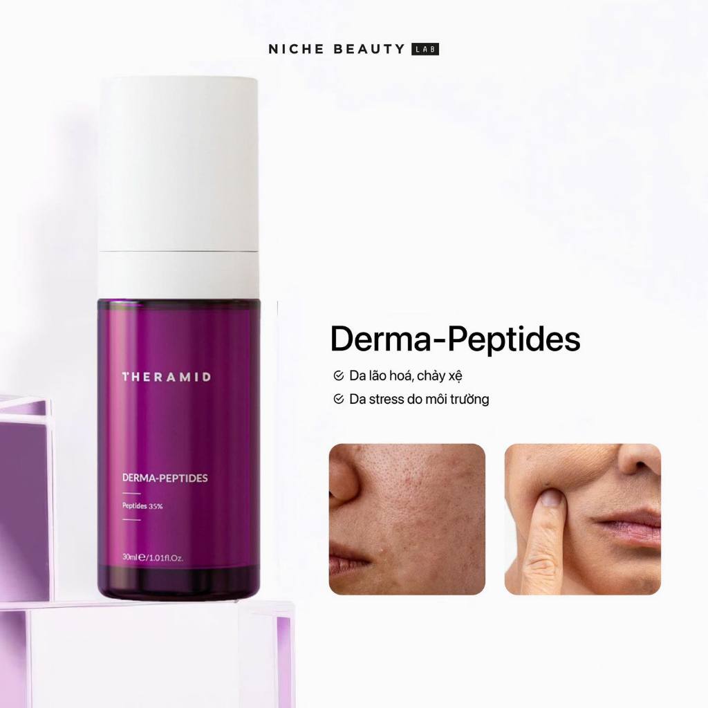 Serum ngừa lão hóa, mờ nhăn trẻ hóa da THERAMID DERMA-PEPTIDES 35% 9 Loại Peptide Kích Collagen Elastin Săn Chắc Da 30ml