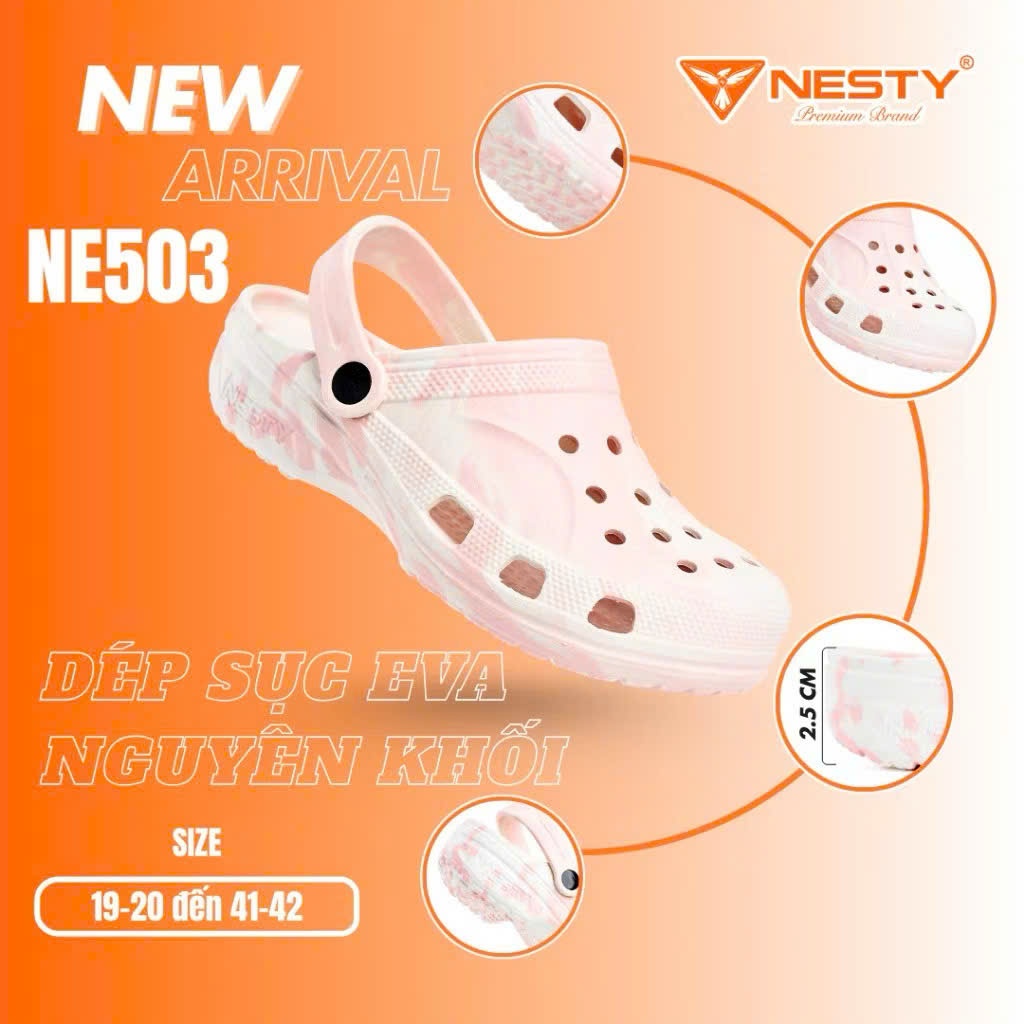 [NE503] Dép Sục NESTY Màu Hồng Loang Êm Nhẹ, Chống Trơn Trượt