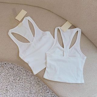 Áo cổ tim ba lỗ ôm body thun tăm dáng croptop trắng đen VANISA CT146