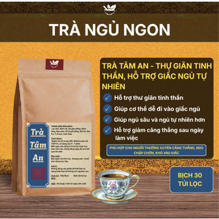Trà Tâm An ngủ ngon - Hapufarm - Dễ Đi Vào Giấc Hơn với thảo mộc Thanh Tâm, Dưỡng Thần - Trạng Thái Ổn Định -Bịch 30 Lọc