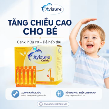 Canxi Hữu Cơ Cho Bé Avisure Calkid Bổ Sung Canxi Hữu Cơ và D3 Giúp Trẻ Cao Lớn Vượt Trội 30 Ống