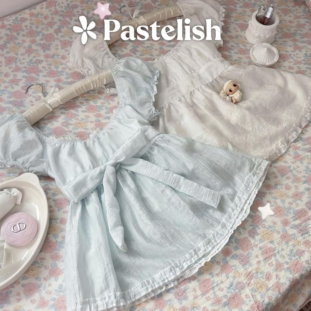 Ivy Top - Áo Babydoll vải tơ hoa nhí mùa hè - Pastelish