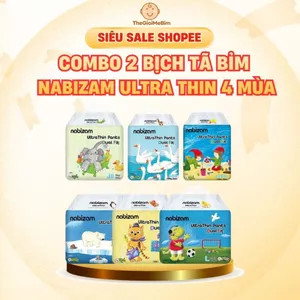 Combo 2 Bịch Tã/Bỉm NABIZAM Ultra Thin 4 Mùa. Tã Bỉm Đai Chun Cao Cấp, Mỏng Mềm, Siêu Thấm Hút
