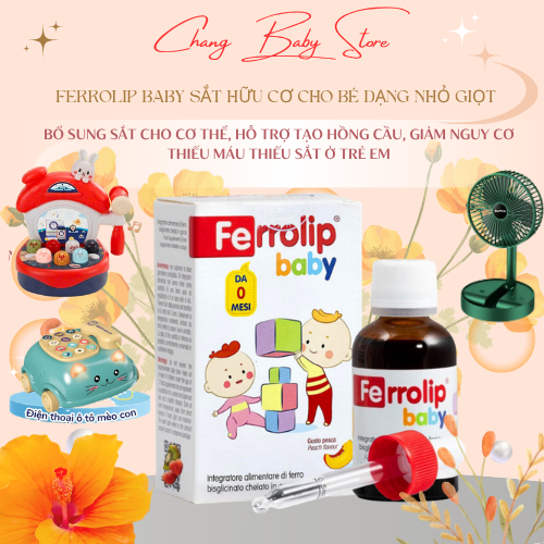 Sắt Ferrolip Baby dạng siro vị đào thơm ngon 30ml