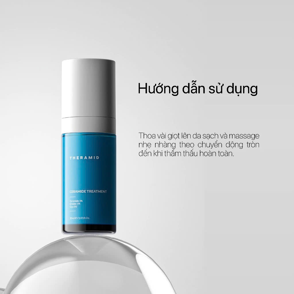 Serum Siêu Phục hồi, ngừa lão hóa, da sáng khỏe ẩm mịn THERAMID CERAMIDE TREATMENT 3% Ceramide Ectoine CICA 30ml
