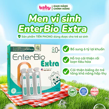 Men Vi Sinh EnterBio Extra Cân Bằng Hệ Vi Sinh Hỗ Trợ Tiêu Hóa Cho Bé Với 6 Tỷ Lợi Khuẩn, Hộp 10 Ống
