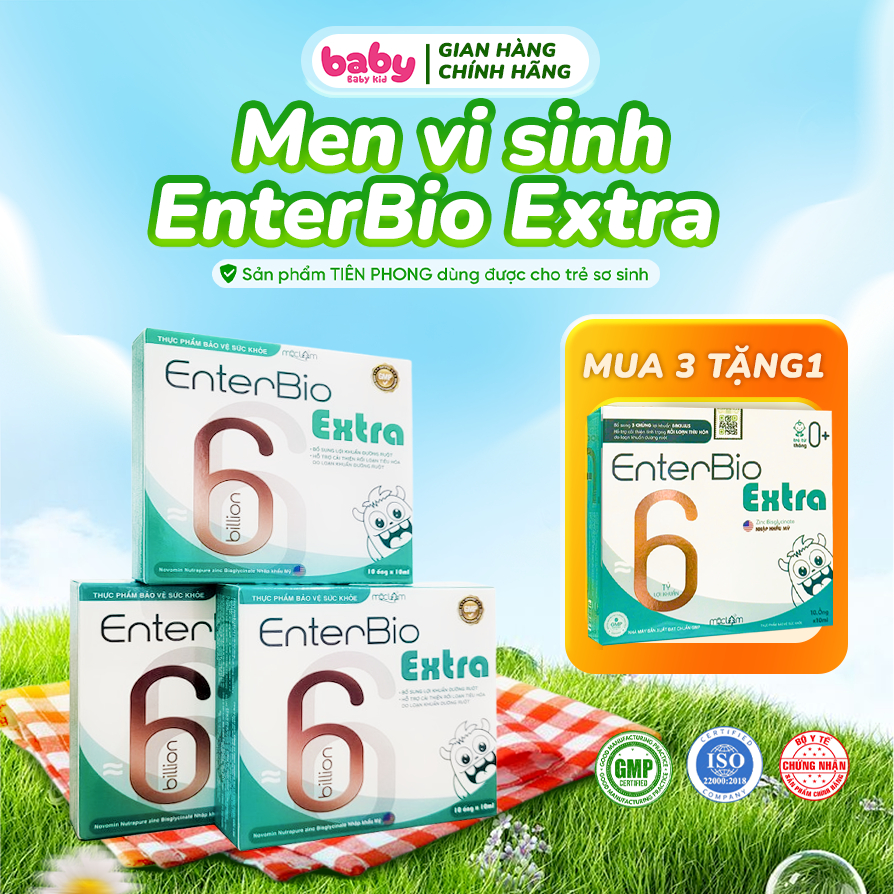 Men Vi Sinh Tiêu Hóa EnterBio Extra 6 Tỷ Lợi Khuẩn Cho Bé – Hỗ Trợ Hệ Tiêu Hóa