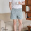 Quần đùi nam có túi mặc nhà VINAFA, quần đùi nam mặc nhà chất liệu Kate kẻ dệt QD25