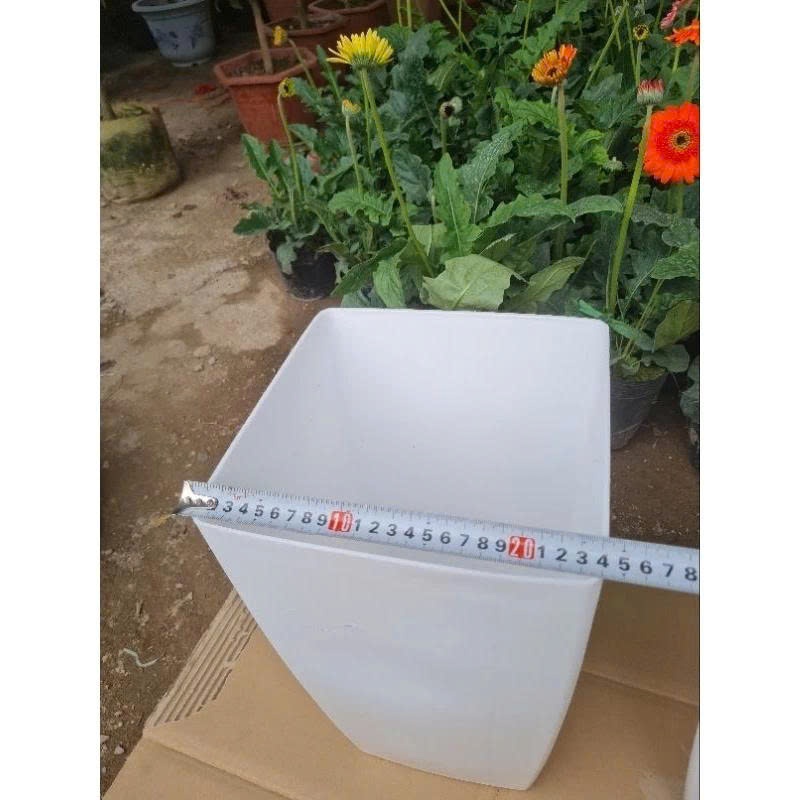 Combo 2( combo 3-5 chậu) Chậu nhựa vuông cao V25 kích thước miệng 24cmx cao 40cm