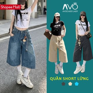 Quần Short Baggy Jean Nữ Nam Avo Avocado Unisex,vải Denim Cao Cấp, phong cách trẻ trung, năng động, toả sáng