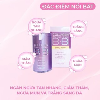 Kem Nền BB Collagen Cellio Mịn Lì 24h SPF40 PA+++ Kem Nền Cellio Collagen Hàn Quốc Che Khuyết Điểm 40ml - Skinora Beauty