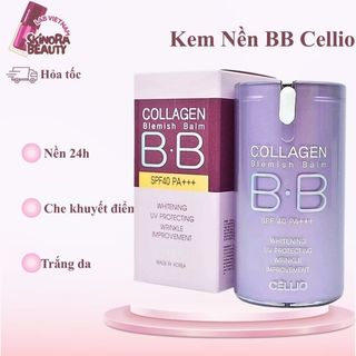 Kem Nền BB Collagen Cellio Mịn Lì 24h SPF40 PA+++ Kem Nền Cellio Collagen Hàn Quốc Che Khuyết Điểm 40ml - Skinora Beauty