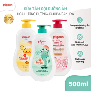 Sữa Tắm Gội Dưỡng Ẩm Cho Bé Pigeon 500ml Dịu Nhẹ Mềm Mại An Toàn Cho Da