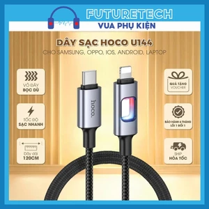 Dây cáp sạc nhanh ip cao cấp U144 Hoco chính hãng - có hệ thống đèn led báo sạc an toàn BH 6 tháng