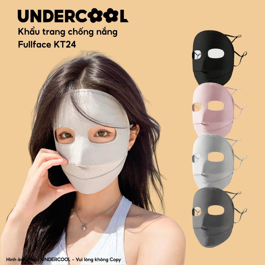 Khẩu trang chống nắng Fullface UNDERCOOL - Chống tia UV, Thiết kế 3D thoáng khí bảo vệ toàn diện Kt24