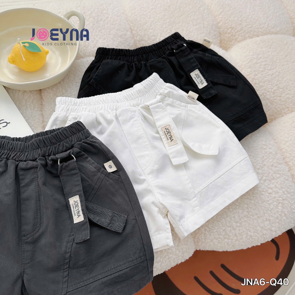 Quần đùi kaki phối dây trang trí, quần sóc kaki mềm, fom đẹp cho bé trai