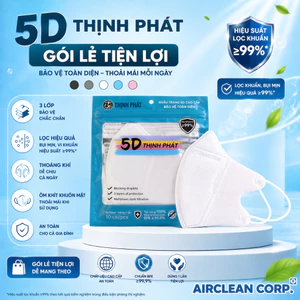 Khẩu Trang 5D Thịnh Phát - 1 Gói Khẩu Trang 3 Lớp Kháng Khuẩn