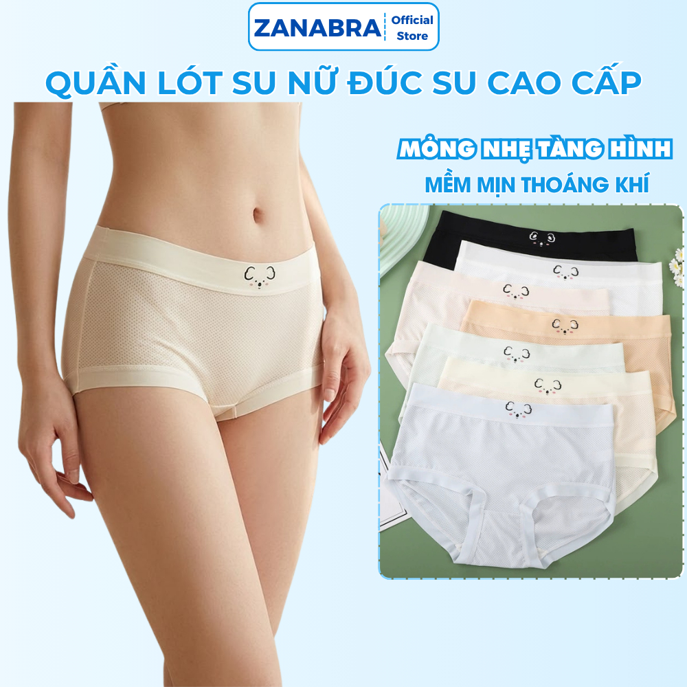 Quần lót nữ đúc su có lỗ thông hơi thoáng khí, Quần chip nữ cạp vừa tôn dáng hoạ tiết gấu cute L718