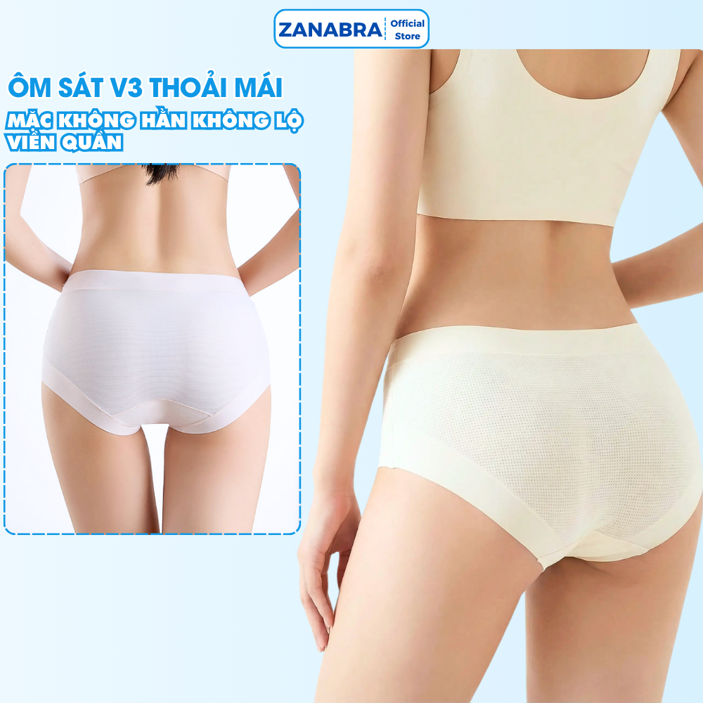 COMBO 6 - 3 Quần Lót Nữ Đúc Su Cao Cấp Kháng Khuẩn 7A Tàng Hình Chống Lộ Viền Không Đường May ZANABRA L718